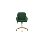 Green Velvet Swivel Vanity Makeup Chair with Wheels