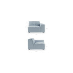 Modway Restore Performance Fabric Upholstered 2-Piece Modular Loveseat in Sky – Low Profile Sectional Sofa with Right-Facing Armchair and Left-Facing Armless Chaise