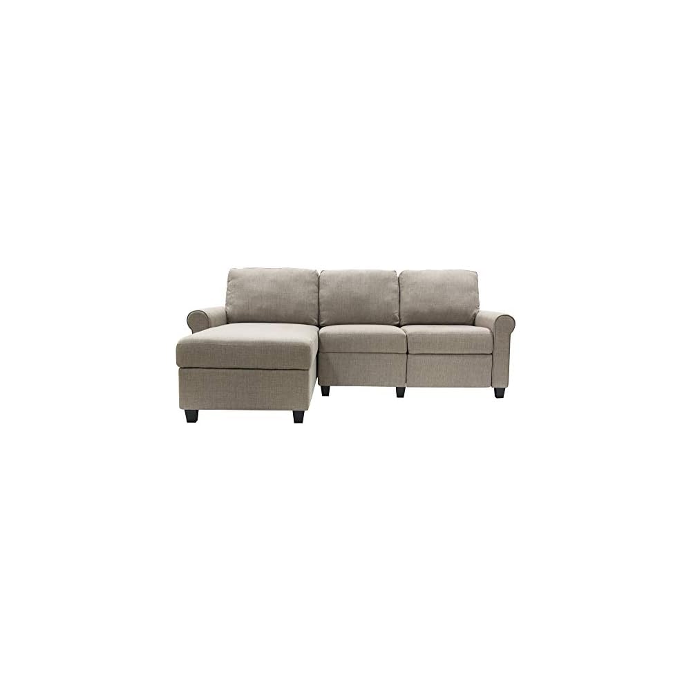 Serta Copenhagen Reclining Sectional with Left Storage Chaise - Oatmeal