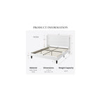 SHA CERLIN Full Size Velvet Bed Frame with Wingback Headboard/Upholstered Platform Bed with Wooden Slats/Mattress Foundation/No Box Spring Needed/Easy Assembly/White