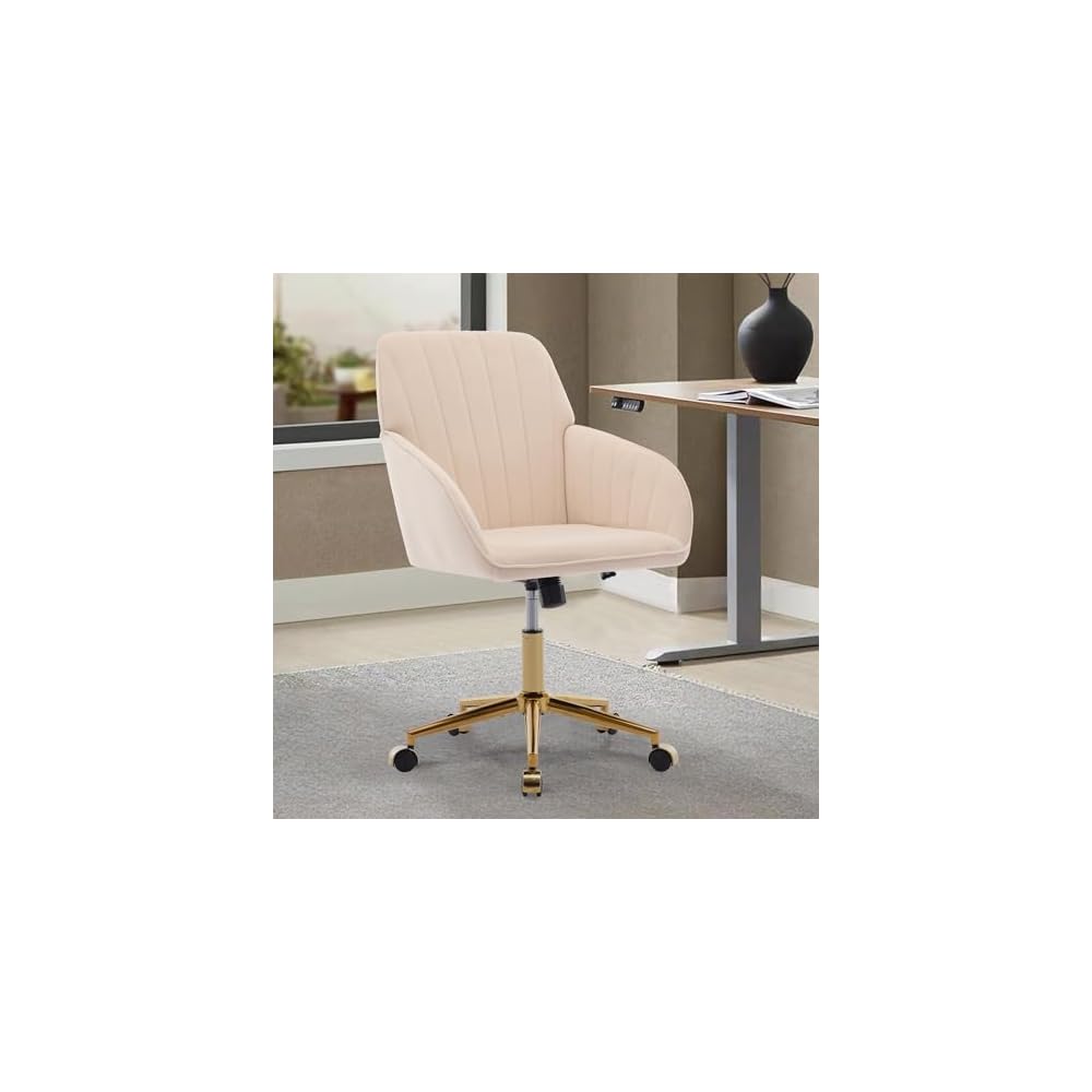 Green Velvet Swivel Vanity Makeup Chair with Wheels