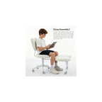 Ergonomic ADHD Criss Cross Legged Office Desk Chair - Meditation Kneeling Yoga Chair Adjustable Height with Wheels Lumbar Support, 360° Swivel Wider Footrest for Home Work, White