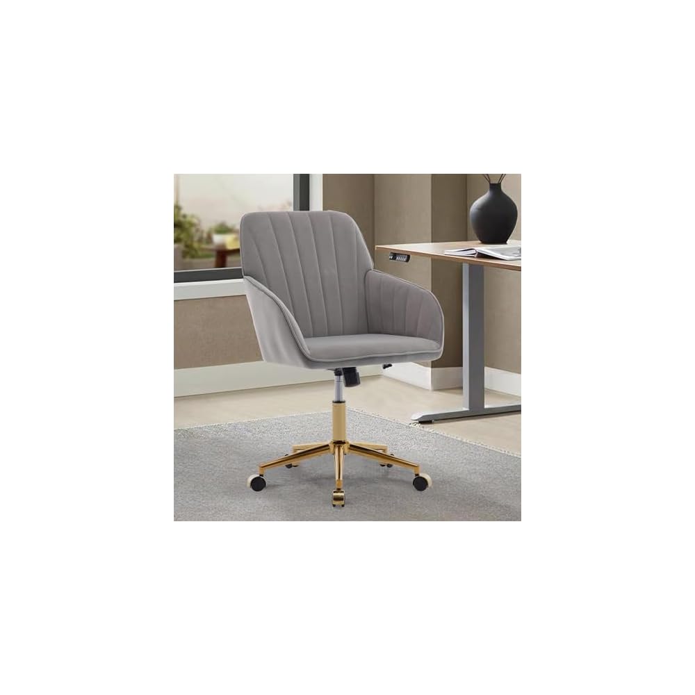 Green Velvet Swivel Vanity Makeup Chair with Wheels