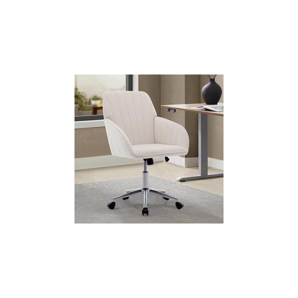 Green Velvet Swivel Vanity Makeup Chair with Wheels