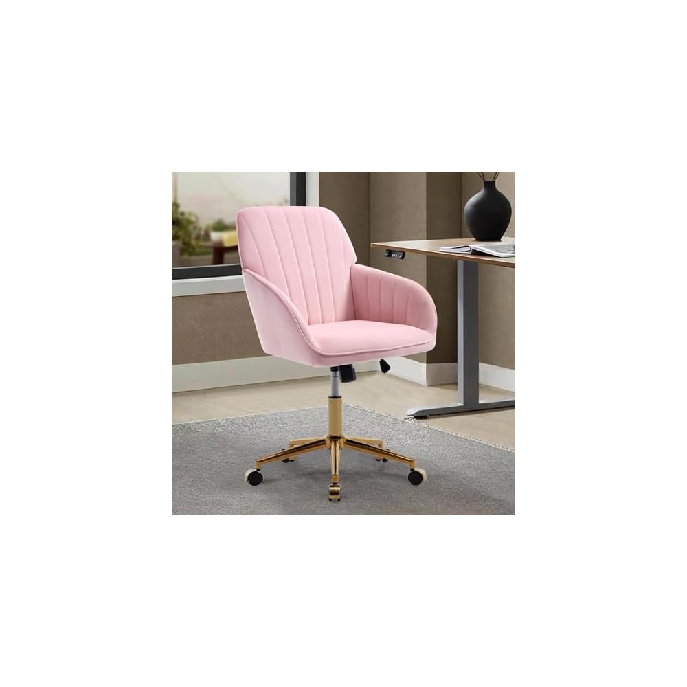 Green Velvet Swivel Vanity Makeup Chair with Wheels