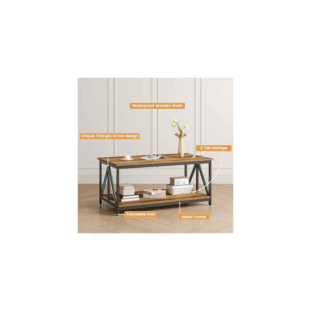 Bigbiglife Living Room Coffee Table Set of 3, Industrial X-Design Coffee Table and 2 End Side Tables, 3 Piece Living Room Table Set with Large Storage for Apartment Home (Black)