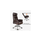 Executive Office Chair Big and Tall Tilt Function Swivel Computer Chair PU Leather Simple Comfortable Sedentary Boss Chair (Color : Gray Size : Cowhide) (Black Cowhide)