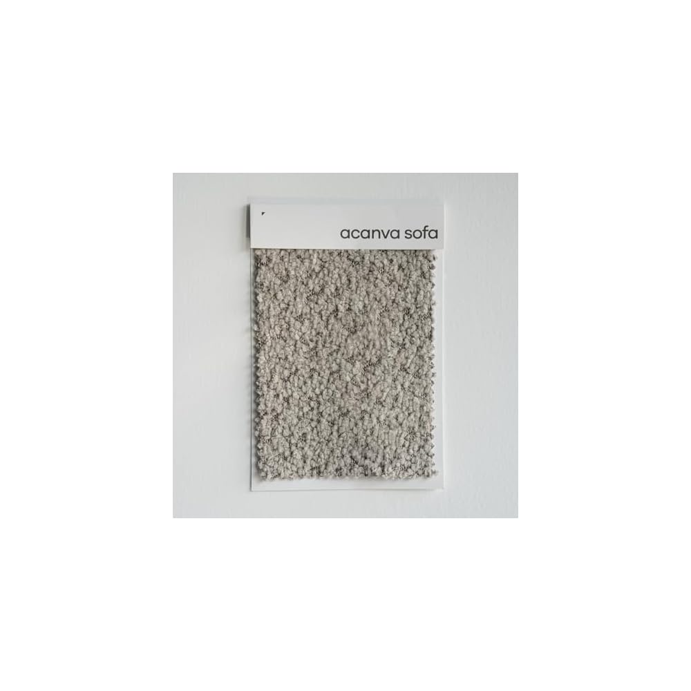 Acanva Modern Curved Living Room Sofa Fabric Swatch, Boucle-Light Coffee