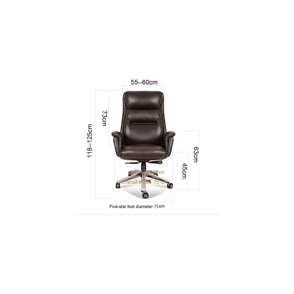 Executive Office Chair Big and Tall Tilt Function Swivel Computer Chair PU Leather Simple Comfortable Sedentary Boss Chair (Color : Gray Size : Cowhide) (Black Cowhide)