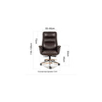 Executive Office Chair Big and Tall Tilt Function Swivel Computer Chair PU Leather Simple Comfortable Sedentary Boss Chair (Color : Gray Size : Cowhide) (Black Cowhide)