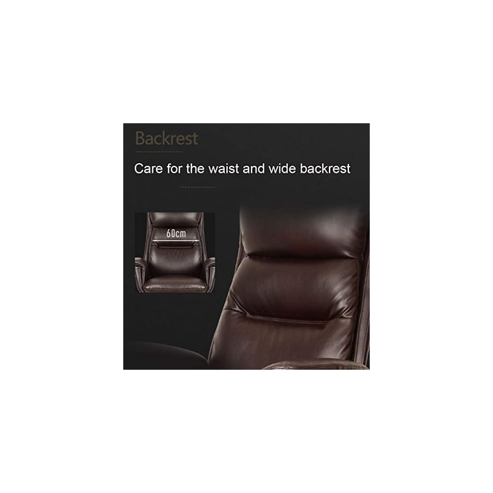 Executive Office Chair Big and Tall Tilt Function Swivel Computer Chair PU Leather Simple Comfortable Sedentary Boss Chair (Color : Gray Size : Cowhide) (Black Cowhide)