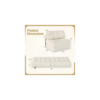 KOMFOTT Convertible Folding Sofa Bed with Pillow (Beige)