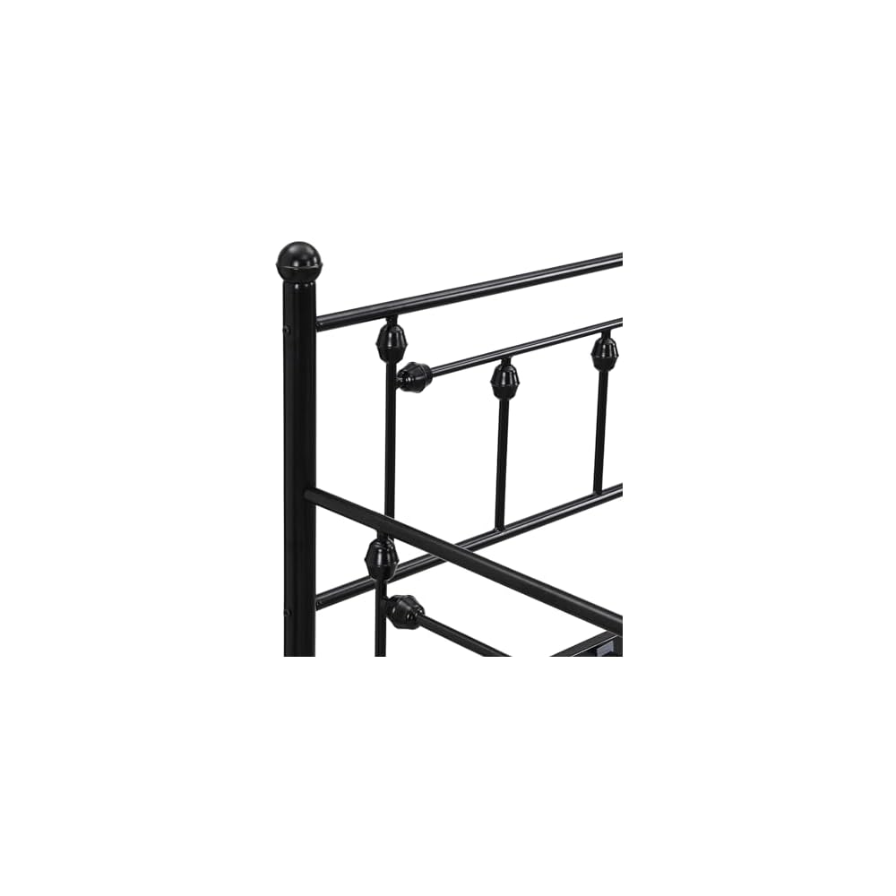 Convertible Modern Twin Size Metal Daybed Couch Pull Out Trundle Sofa Bed 2 in 1 Convertible Sleeper Daybed Sofa Bed Frame for Bedroom Living Room Guest Room Office Black One Size