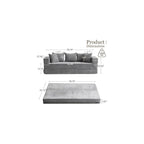 79" Convertible Folding Sofa Bed Queen, Sleeper Sofa Couch with Armrest