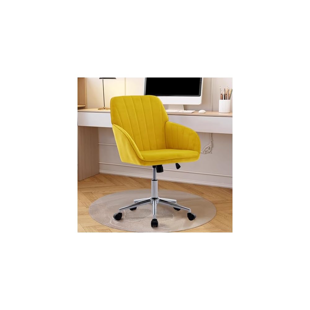 Green Velvet Swivel Vanity Makeup Chair with Wheels