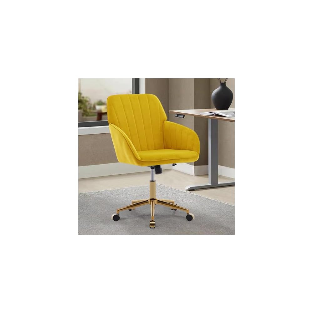 Green Velvet Swivel Vanity Makeup Chair with Wheels