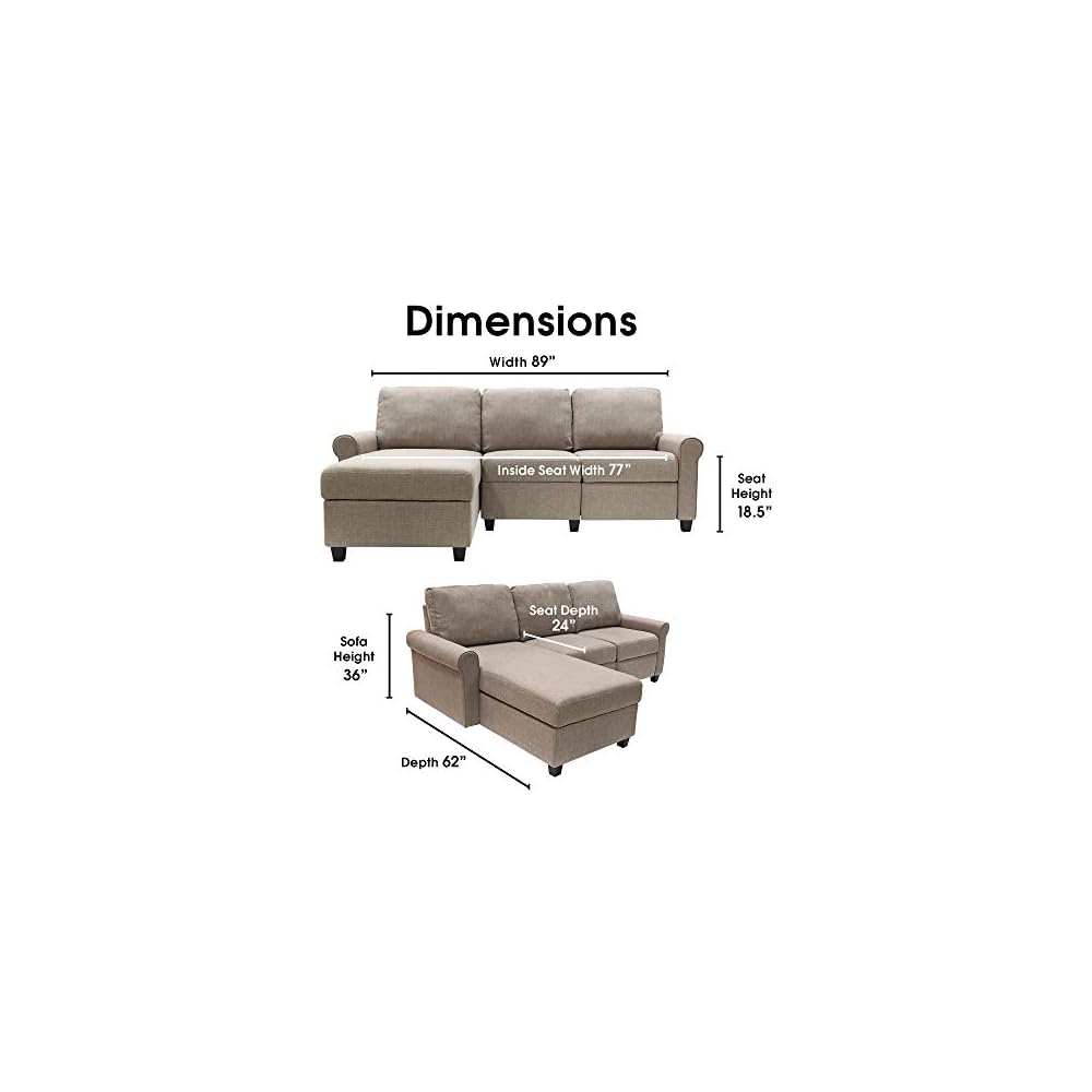Serta Copenhagen Reclining Sectional with Left Storage Chaise - Oatmeal