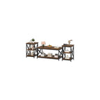 Bigbiglife Living Room Coffee Table Set of 3, Industrial X-Design Coffee Table and 2 End Side Tables, 3 Piece Living Room Table Set with Large Storage for Apartment Home (Black)