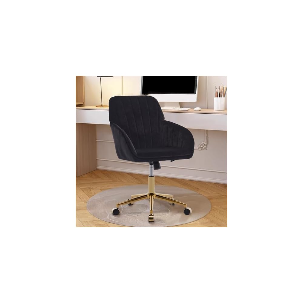 Green Velvet Swivel Vanity Makeup Chair with Wheels