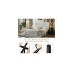 SHA CERLIN Full Size Velvet Bed Frame with Wingback Headboard/Upholstered Platform Bed with Wooden Slats/Mattress Foundation/No Box Spring Needed/Easy Assembly/White