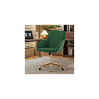 Green Velvet Swivel Vanity Makeup Chair with Wheels