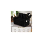 3 in 1 Convertible Sleeper Sofa Bed, Pull Out Loveseat Couch, Black