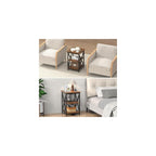 Bigbiglife Living Room Coffee Table Set of 3, Industrial X-Design Coffee Table and 2 End Side Tables, 3 Piece Living Room Table Set with Large Storage for Apartment Home (Black)