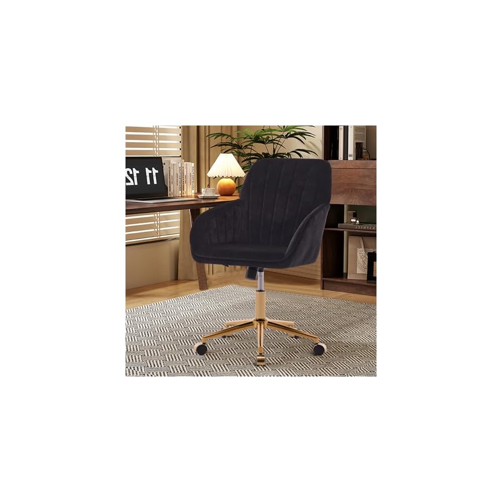 Green Velvet Swivel Vanity Makeup Chair with Wheels