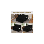 3 in 1 Convertible Sleeper Sofa Bed, Pull Out Loveseat Couch, Black