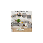 84" Convertible Sectional Sofa Set, 3 Seat L Shaped Couch with Reversible Chaise/Loveseat Sofa/Accent Chair, Polyester Fabre 3 Piece Sofa Set for Living Room, Light Grey