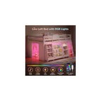 Low Loft Bed Twin Size with 4-Tier Bookshelf & Toy Storage,LED Lights,White