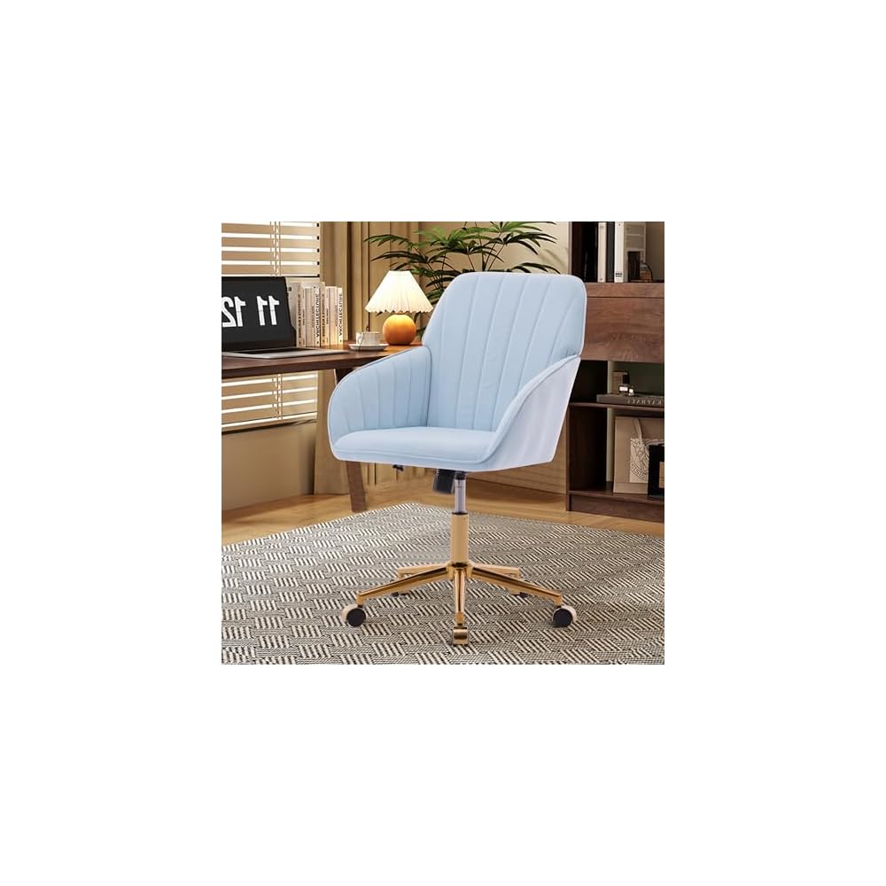 Green Velvet Swivel Vanity Makeup Chair with Wheels