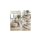 KOMFOTT Convertible Folding Sofa Bed with Pillow (Beige)