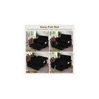 3 in 1 Convertible Sleeper Sofa Bed, Pull Out Loveseat Couch, Black
