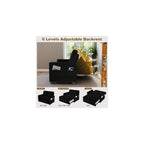3 in 1 Convertible Sleeper Sofa Bed, Pull Out Loveseat Couch, Black