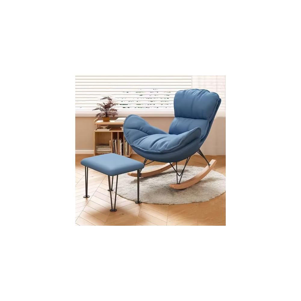 aby Nursery with Ottoman Mid Century Modern Rocker Recliner for Living Room Leather Armchair for Comfortable Leisure Time