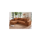 116" Modular Boneless Couch for Living Room, Modern Sectional Chenille Sofa with Oversized Deep Seat,Cloud Couch with L-Shape Chaise,No Assembly Required,Orange