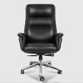 Executive Office Chair Big and Tall Tilt Function Swivel Computer Chair PU Leather Simple Comfortable Sedentary Boss Chair (Color : Gray Size : Cowhide) (Black Cowhide)