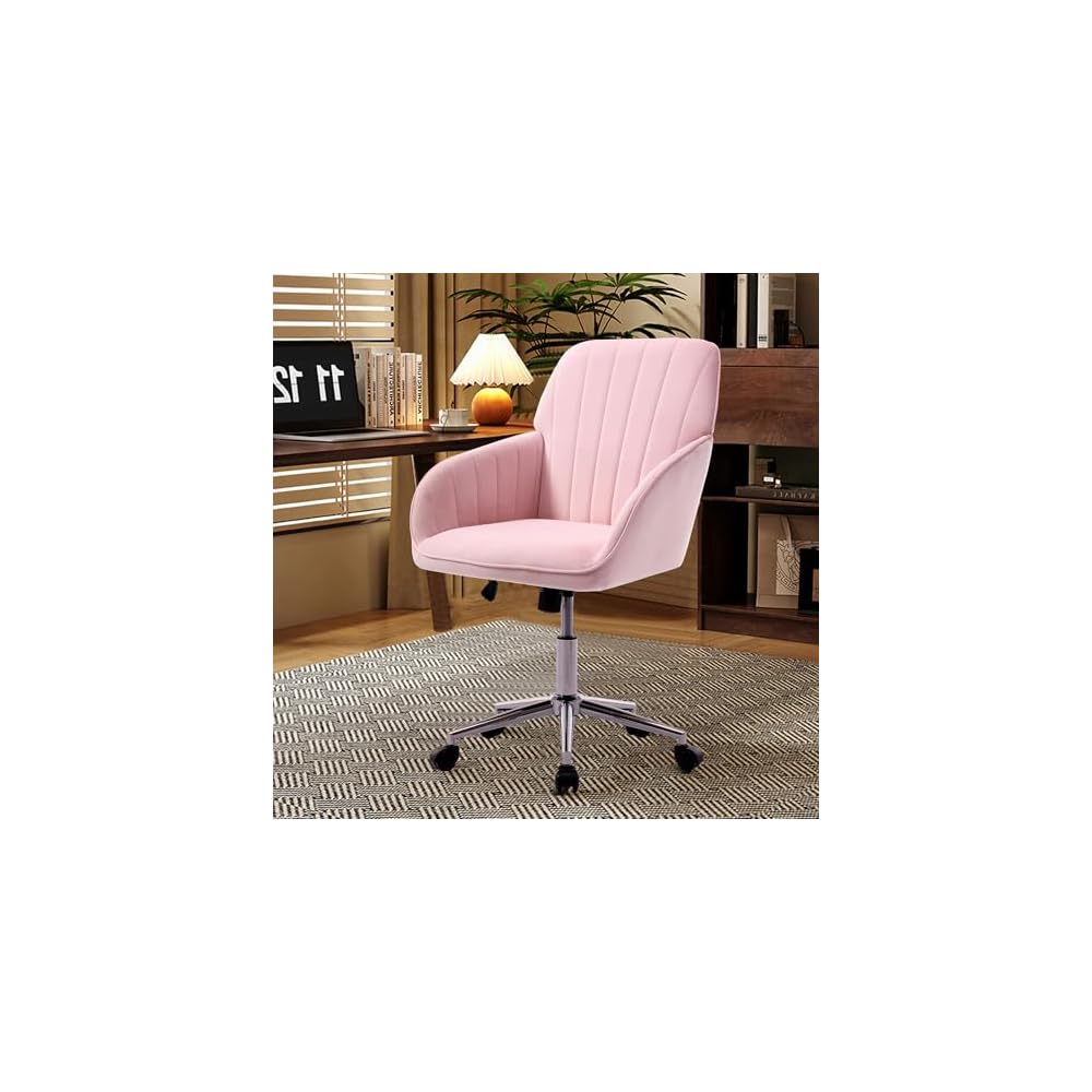 Green Velvet Swivel Vanity Makeup Chair with Wheels