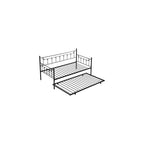 Convertible Modern Twin Size Metal Daybed Couch Pull Out Trundle Sofa Bed 2 in 1 Convertible Sleeper Daybed Sofa Bed Frame for Bedroom Living Room Guest Room Office Black One Size