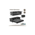 Chesterfield Sofa,89" 3-in-1 Pull-Out Sofa Bed,Convertible Sleeper Sofa Bed