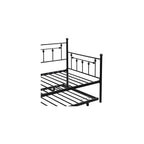 Convertible Modern Twin Size Metal Daybed Couch Pull Out Trundle Sofa Bed 2 in 1 Convertible Sleeper Daybed Sofa Bed Frame for Bedroom Living Room Guest Room Office Black One Size
