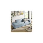 Modway Restore Performance Fabric Upholstered 2-Piece Modular Loveseat in Sky – Low Profile Sectional Sofa with Right-Facing Armchair and Left-Facing Armless Chaise