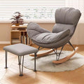 aby Nursery with Ottoman Mid Century Modern Rocker Recliner for Living Room Leather Armchair for Comfortable Leisure Time