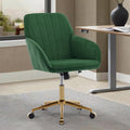 Green Velvet Swivel Vanity Makeup Chair with Wheels