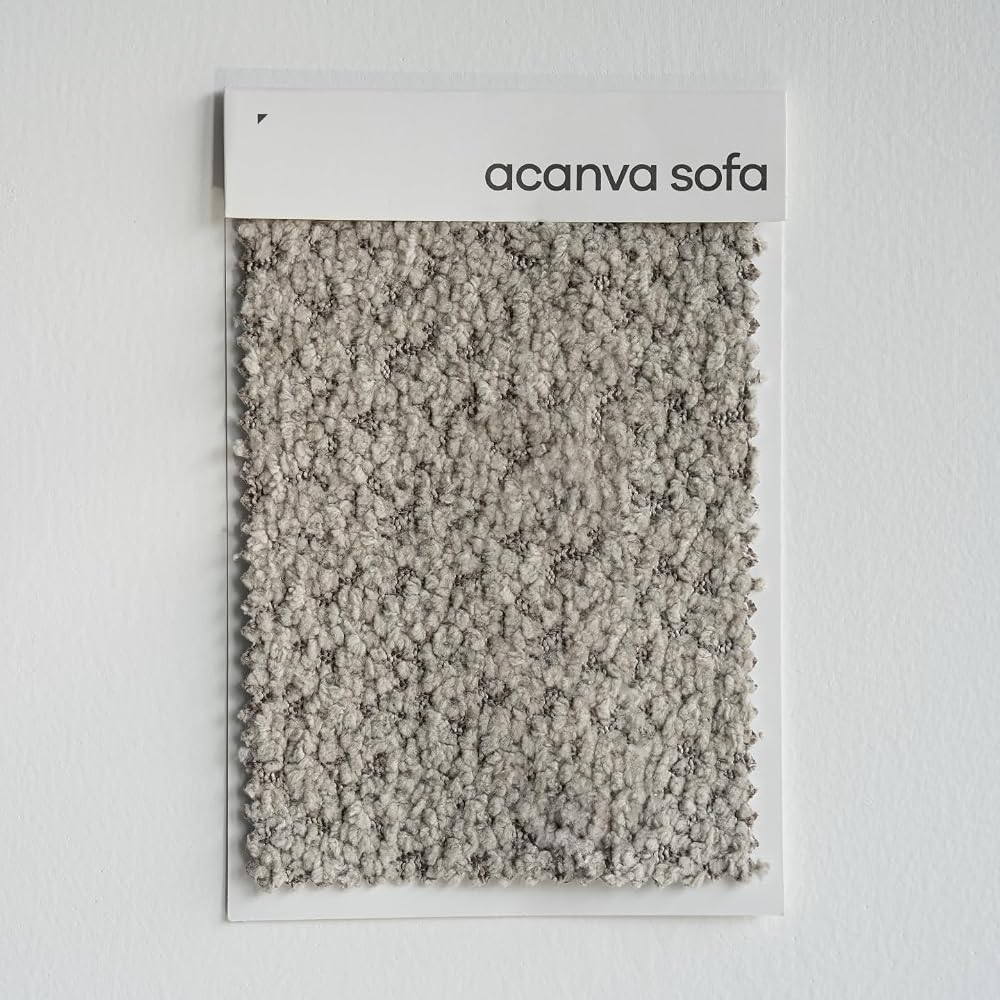Acanva Modern Curved Living Room Sofa Fabric Swatch, Boucle-Light Coffee
