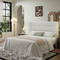 SHA CERLIN Full Size Velvet Bed Frame with Wingback Headboard/Upholstered Platform Bed with Wooden Slats/Mattress Foundation/No Box Spring Needed/Easy Assembly/White