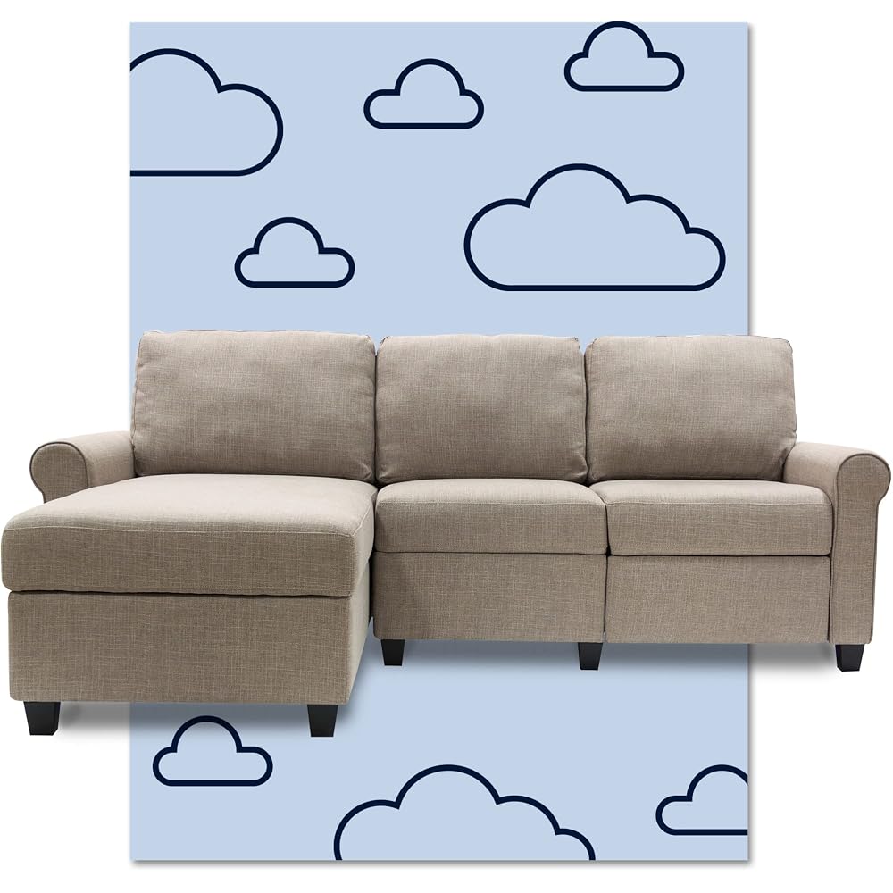 Serta Copenhagen Reclining Sectional with Left Storage Chaise - Oatmeal