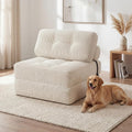 KOMFOTT Convertible Folding Sofa Bed with Pillow (Beige)