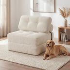 KOMFOTT Convertible Folding Sofa Bed with Pillow (Beige)